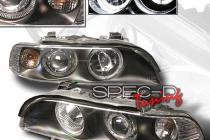 97-02 BMW E39 5 Series Halo Projector Headlights - BLACK