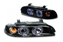 97-03 BMW E39 Halo 1 Piece Projector Head Lights - Black