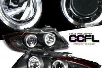 BMW E90 Оптика передняя черная angel eyes