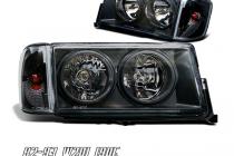 82-93 Mercedes Benz E190 W201 Euro Head Lights - Black