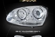 Golf V Передние фары хром angel eyes DEPO