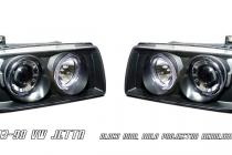 93-98 Volkswagen Jetta Halo Projector Head Lights - Black