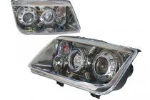 99-05 Volkswagen Jetta Halo Projector Head Lights - Titanium