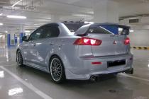 Юбка заднего бампера (двойной выхлоп) Zodiak вариант №2 Lancer X